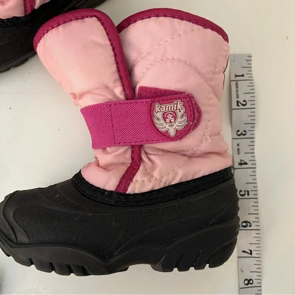 Kamik Snowbug3 Winter Boots Toddler Size 8 Pink Waterproof Insulated Snow Boots - Picture 4 of 6